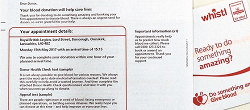Paperless appointment bookings for blood donation