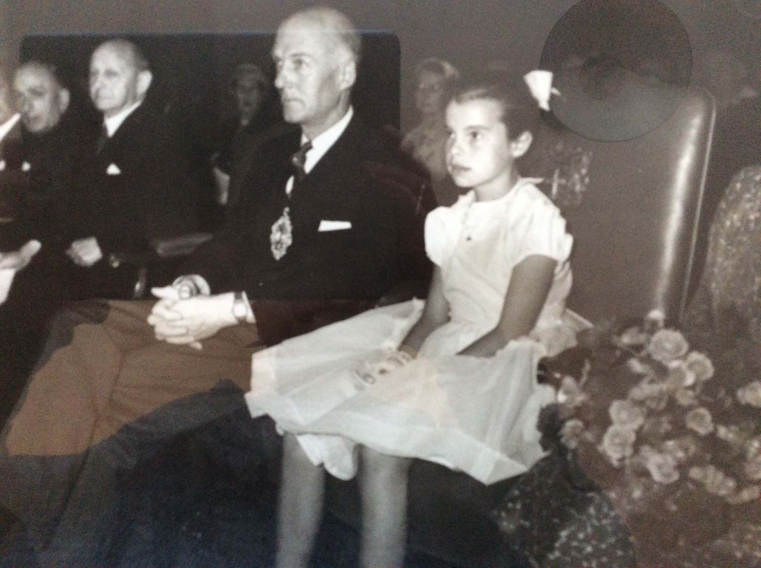 Maggie at a ceremony to thank blood donors in 1958