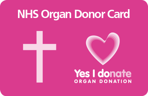 Download NHS organ donor card with Christian symbol