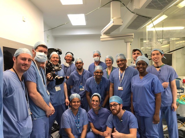The transplant team at the Royal London Hospital in Whitechapel pose for a photo
