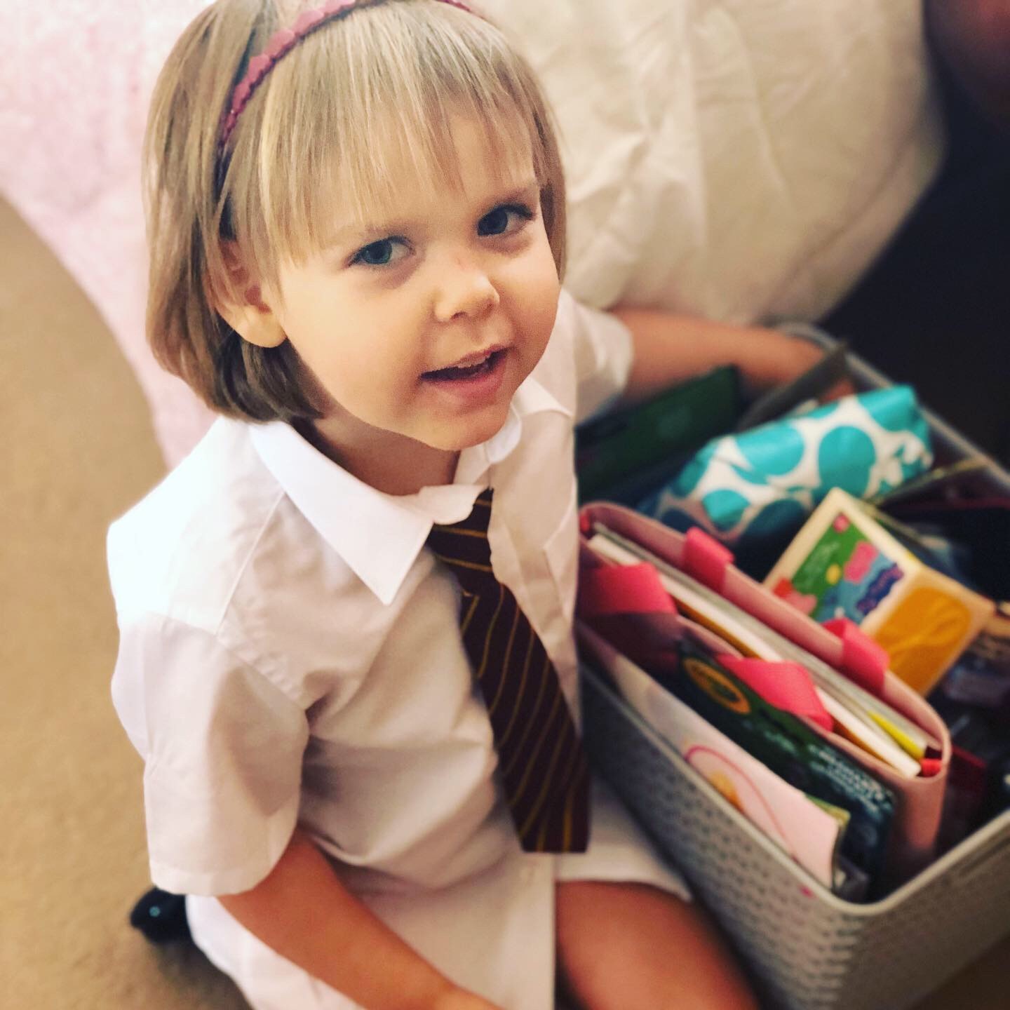 Sophia in her school uniform