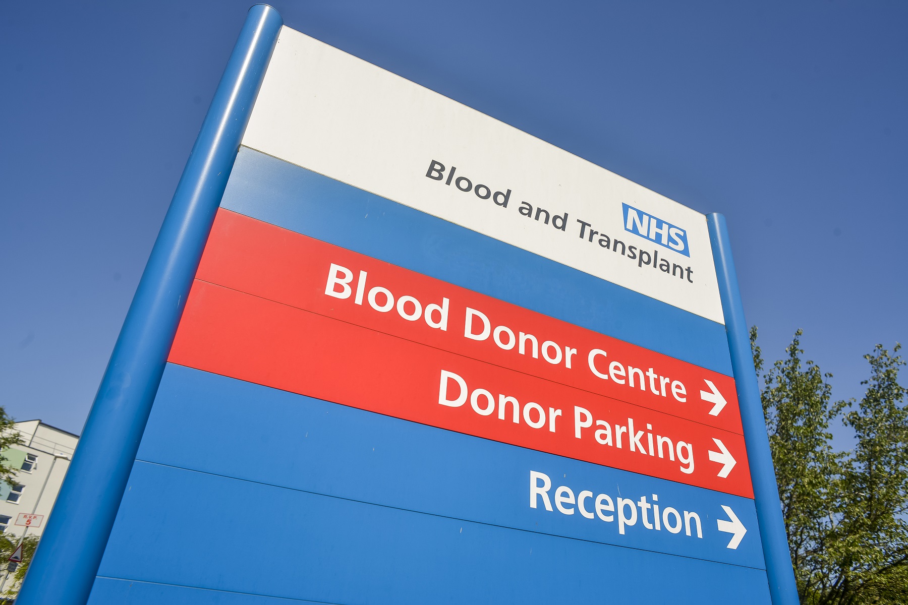 Blood donor centre sign