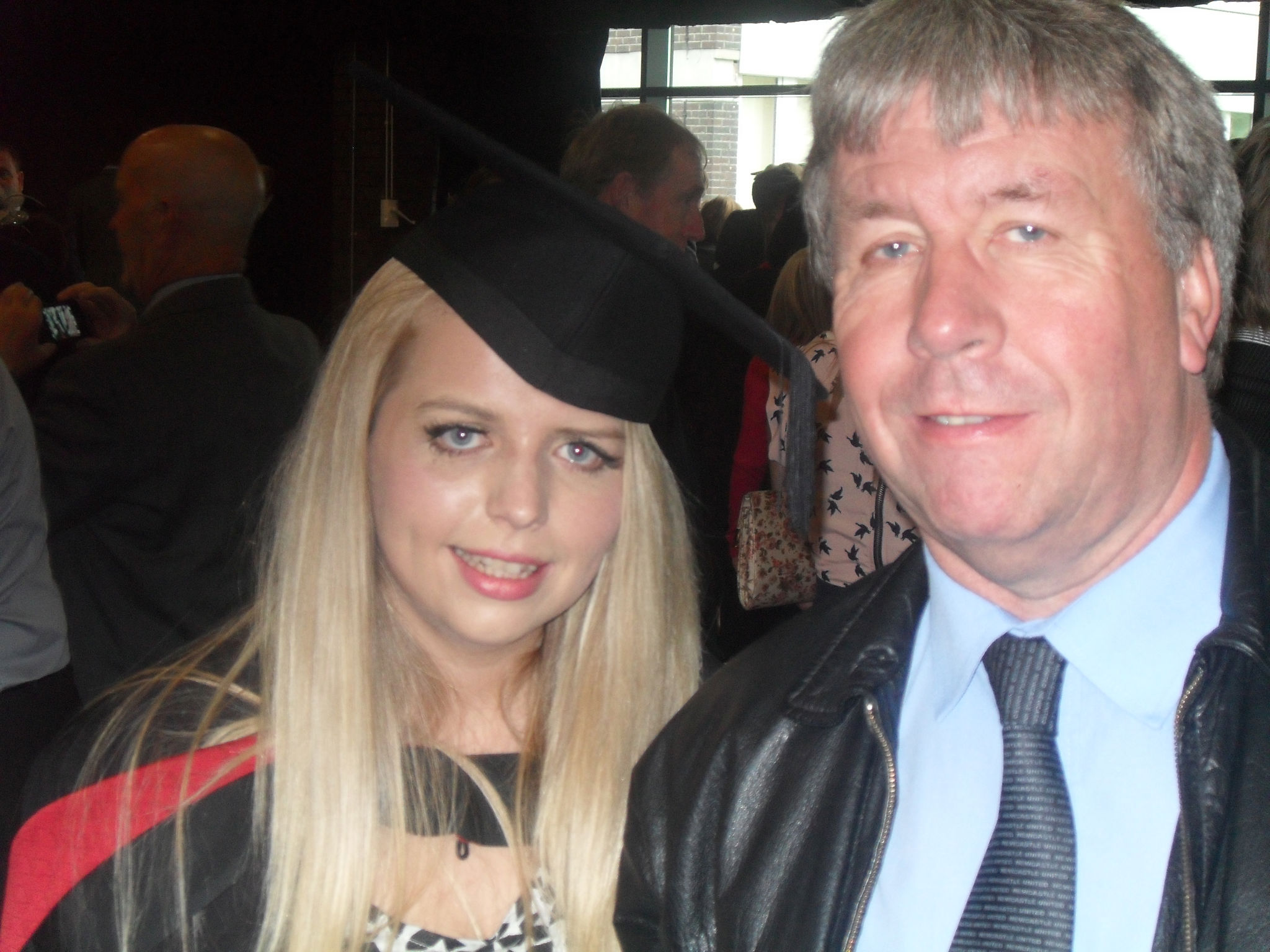 Alan Mack and daughter Rebecca at a graduation ceremony