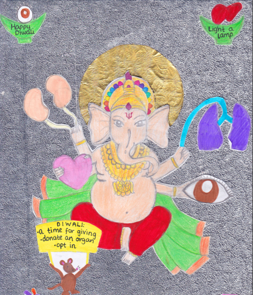 Saanvi's artworks shows Ganesh
