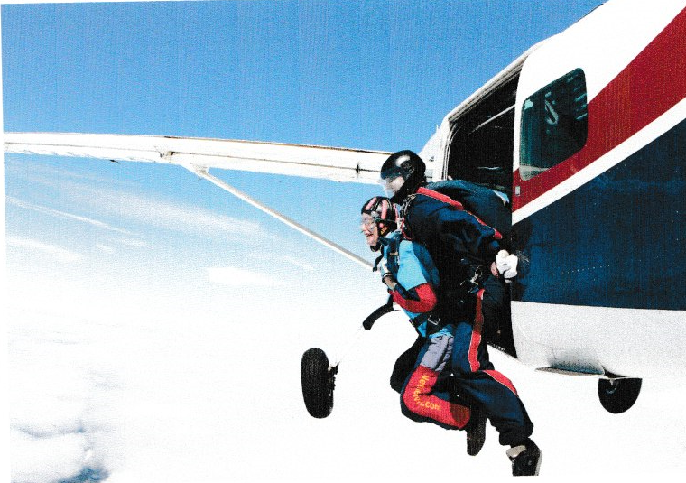 Pamela Miley skydiving