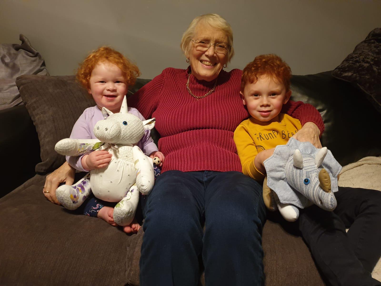 Nancy and her great grandchildren