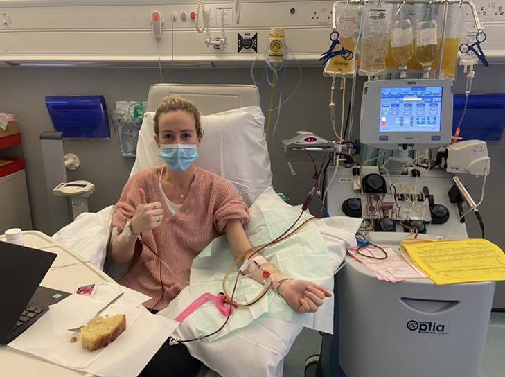 Charlotte having immunoglobulin treatment in hospital