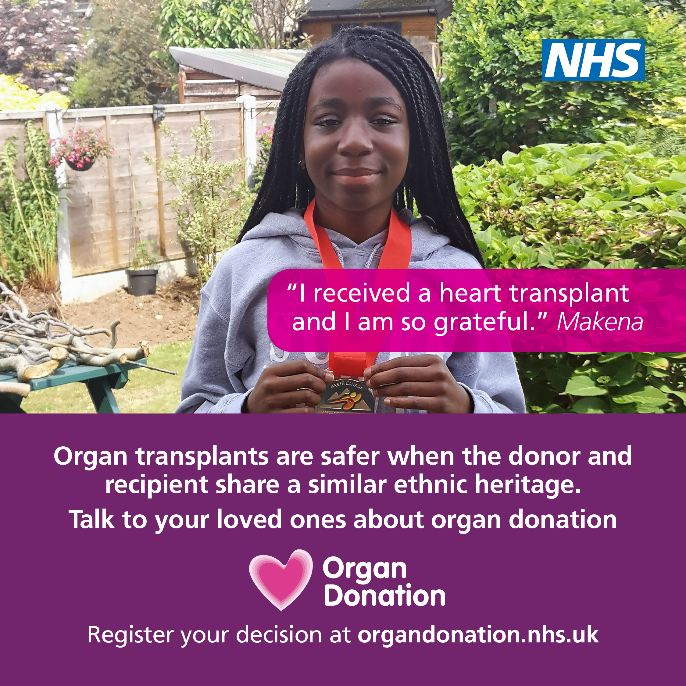 Makena received a heart transplant