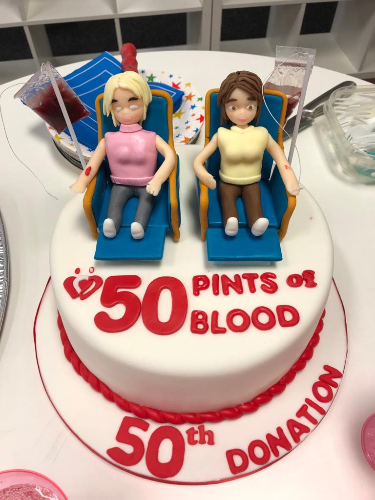 The cake at Kerry and Trudi's 50th donations