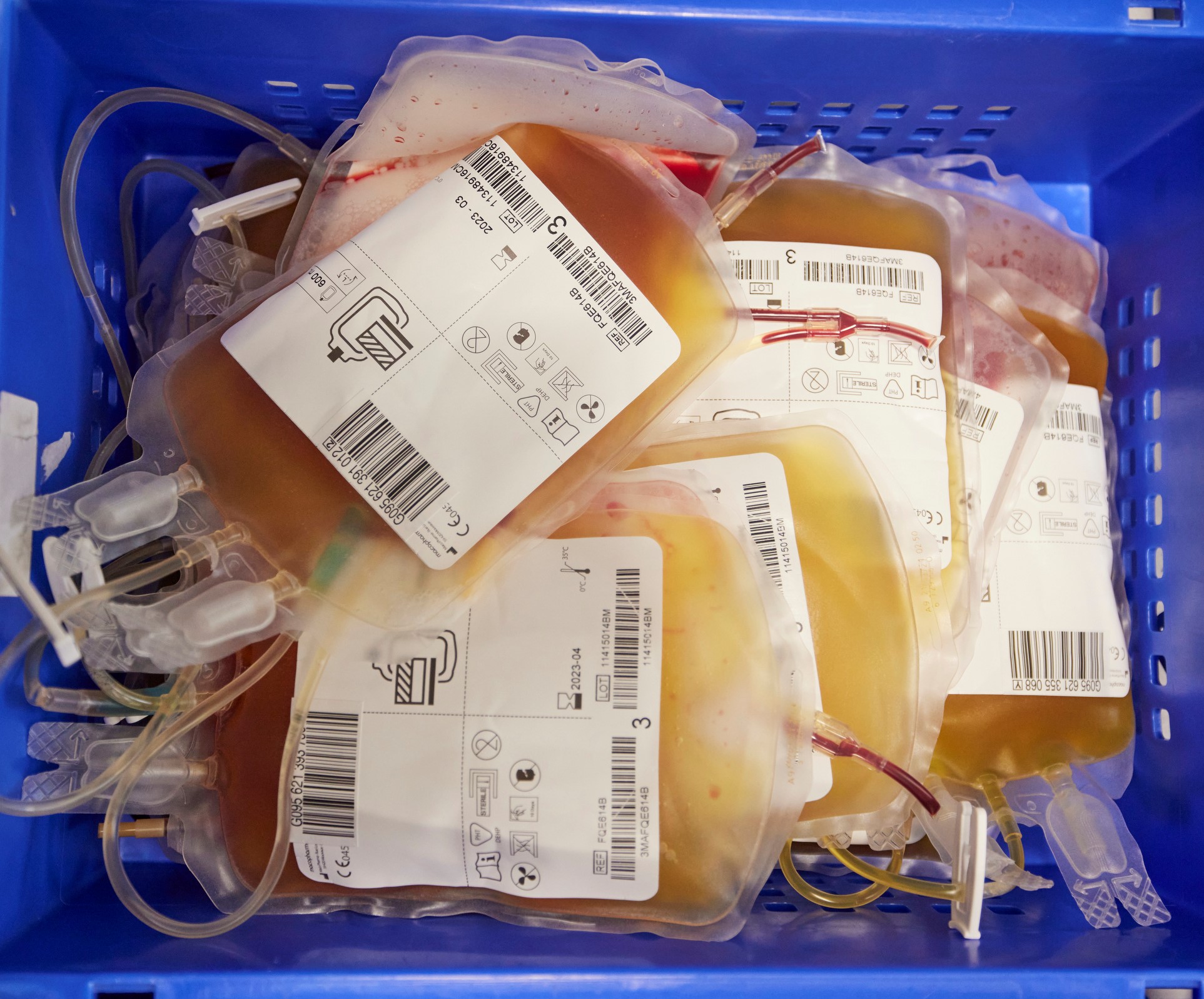 Plasma from whole blood in the manufacturing centre