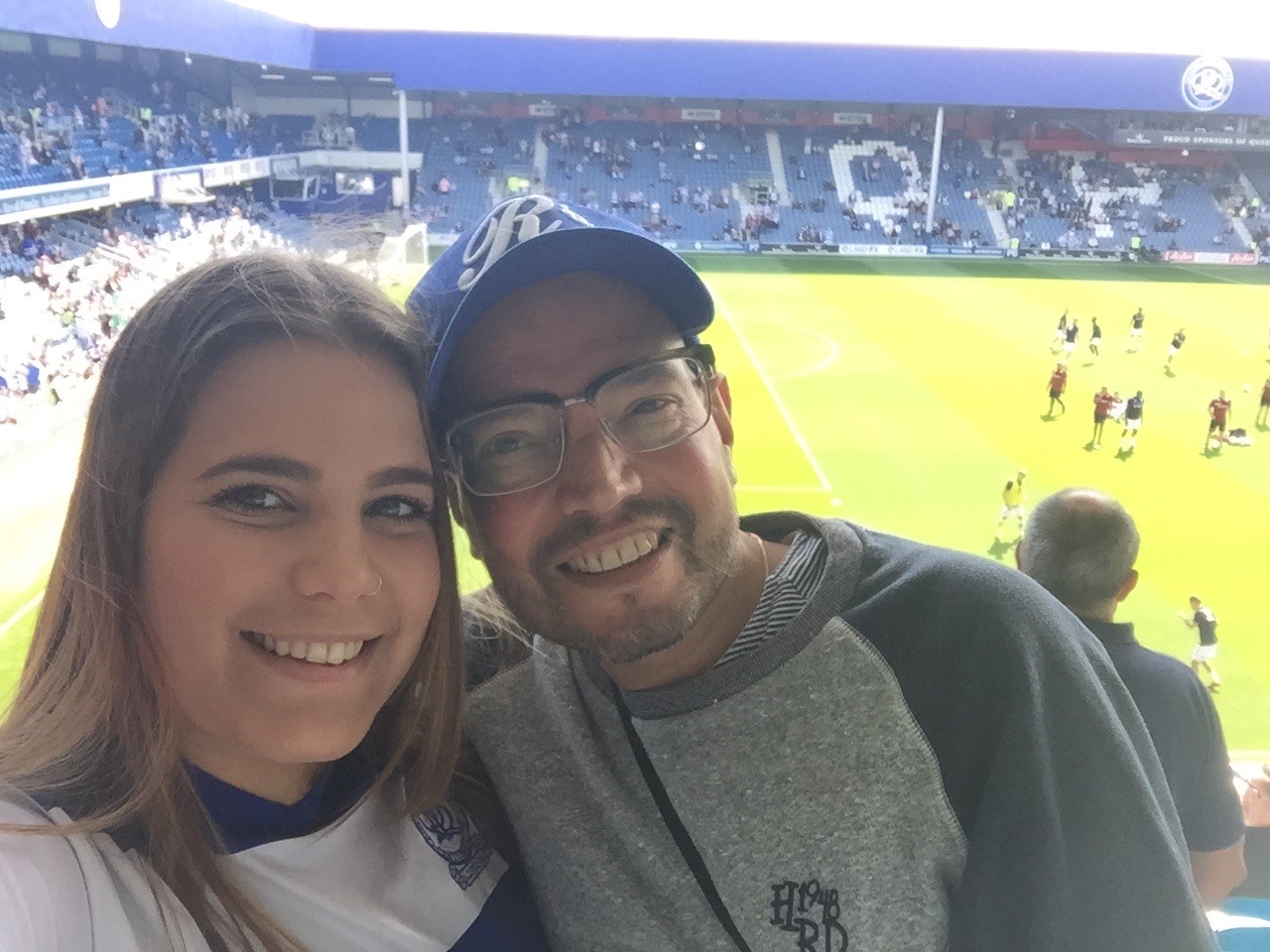 Yuri and his daughter Shereen watching Queen's Park Rangers F.C.