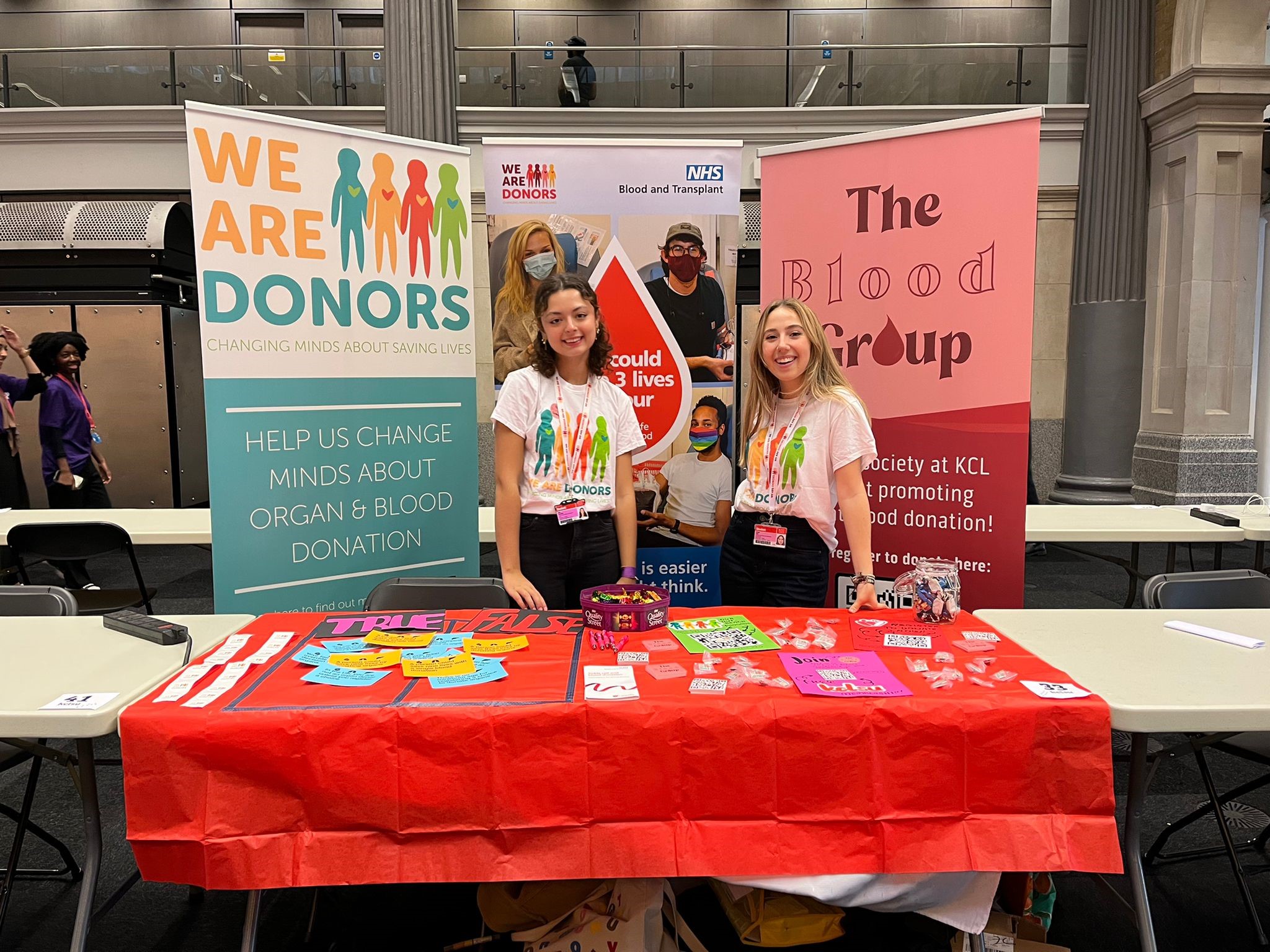 'We Are Donors' stall at King's College University