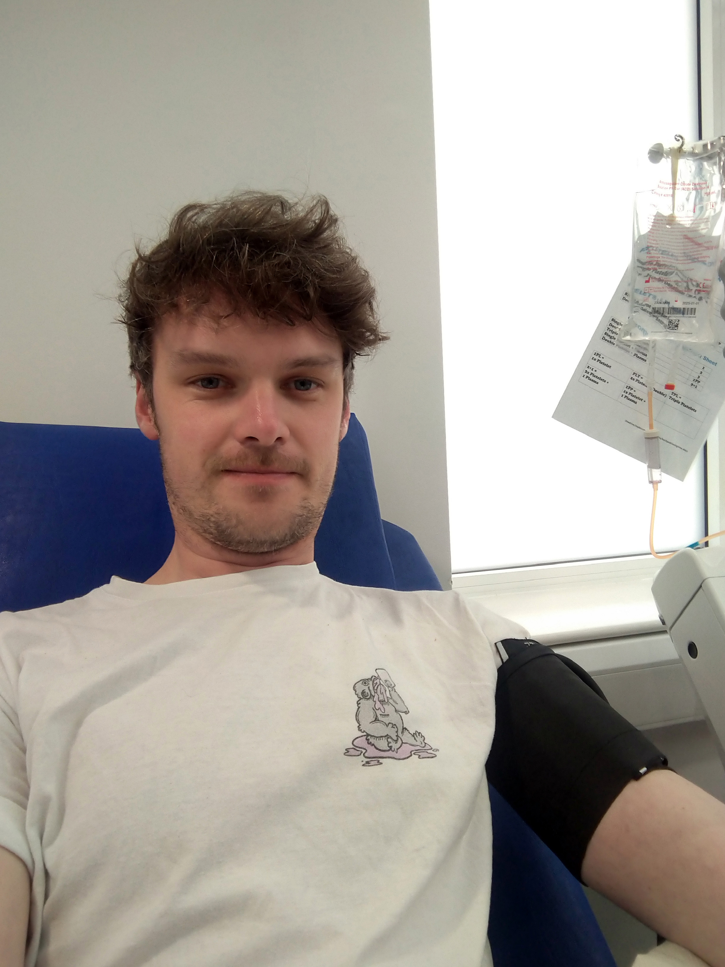 Josh donating platelets