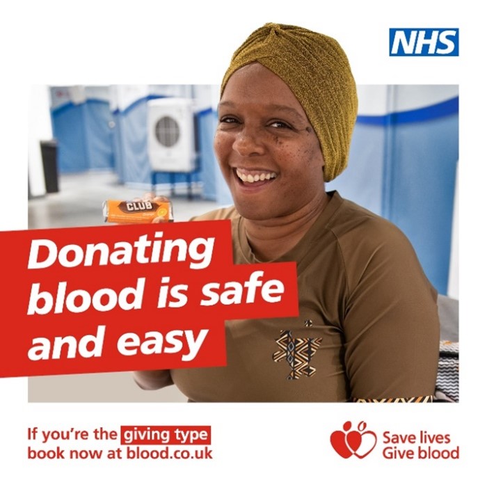 Brenda Smith in NHSBT blood donation advert
