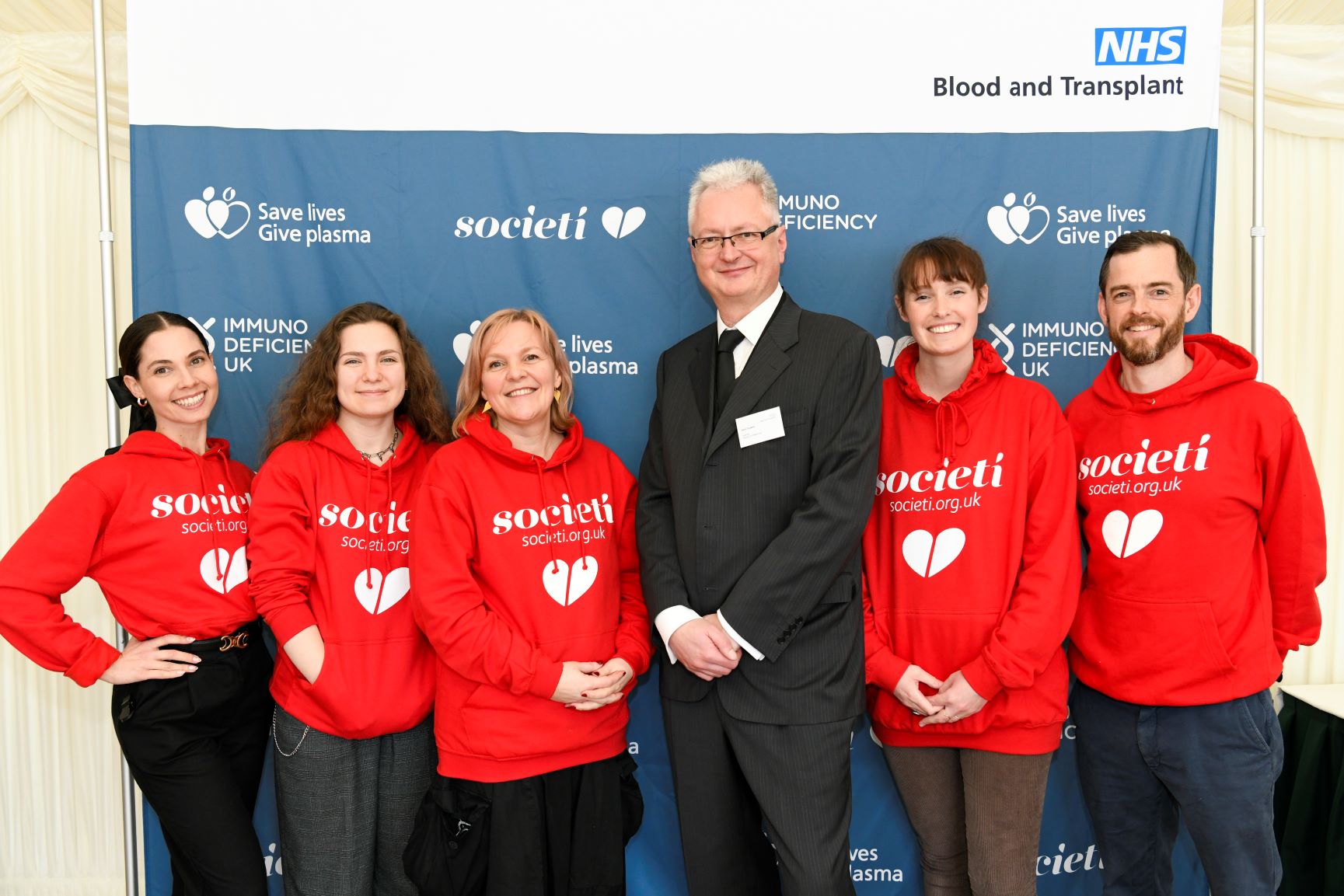 Group photo of Societi team and Gerry Gogarty, Director of Plasma for Medicines