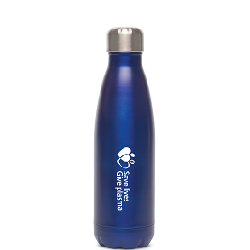 Insulated blue water bottle