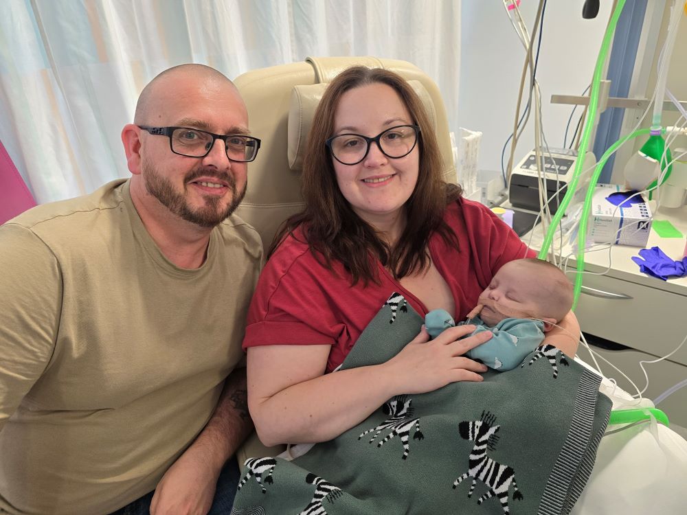 Laura, Stuart and William in hospital