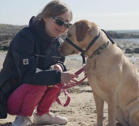 Angharad with her guide dog, Sarah