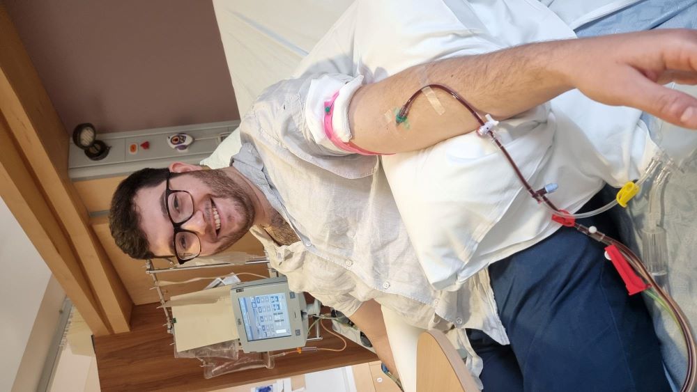 Francis Judd donating stem cells