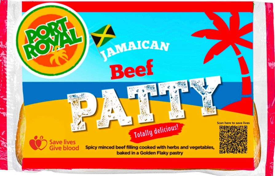 Port Royal beef patty packet design
