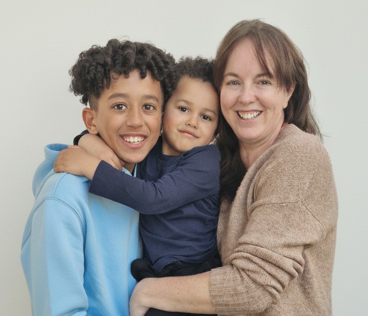 Laura with her 2 sons, Noah and Thian