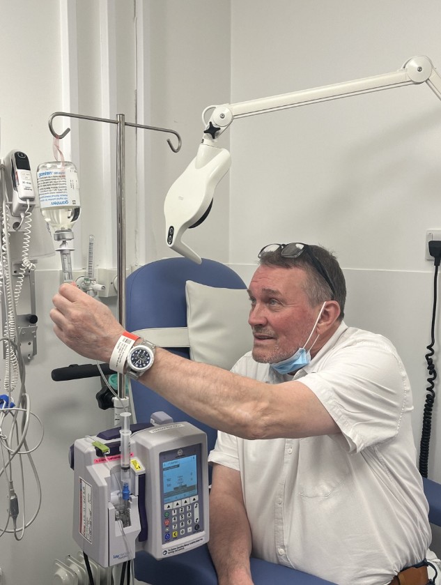 Niall receiving intravenous immunoglobulin (IVIG)