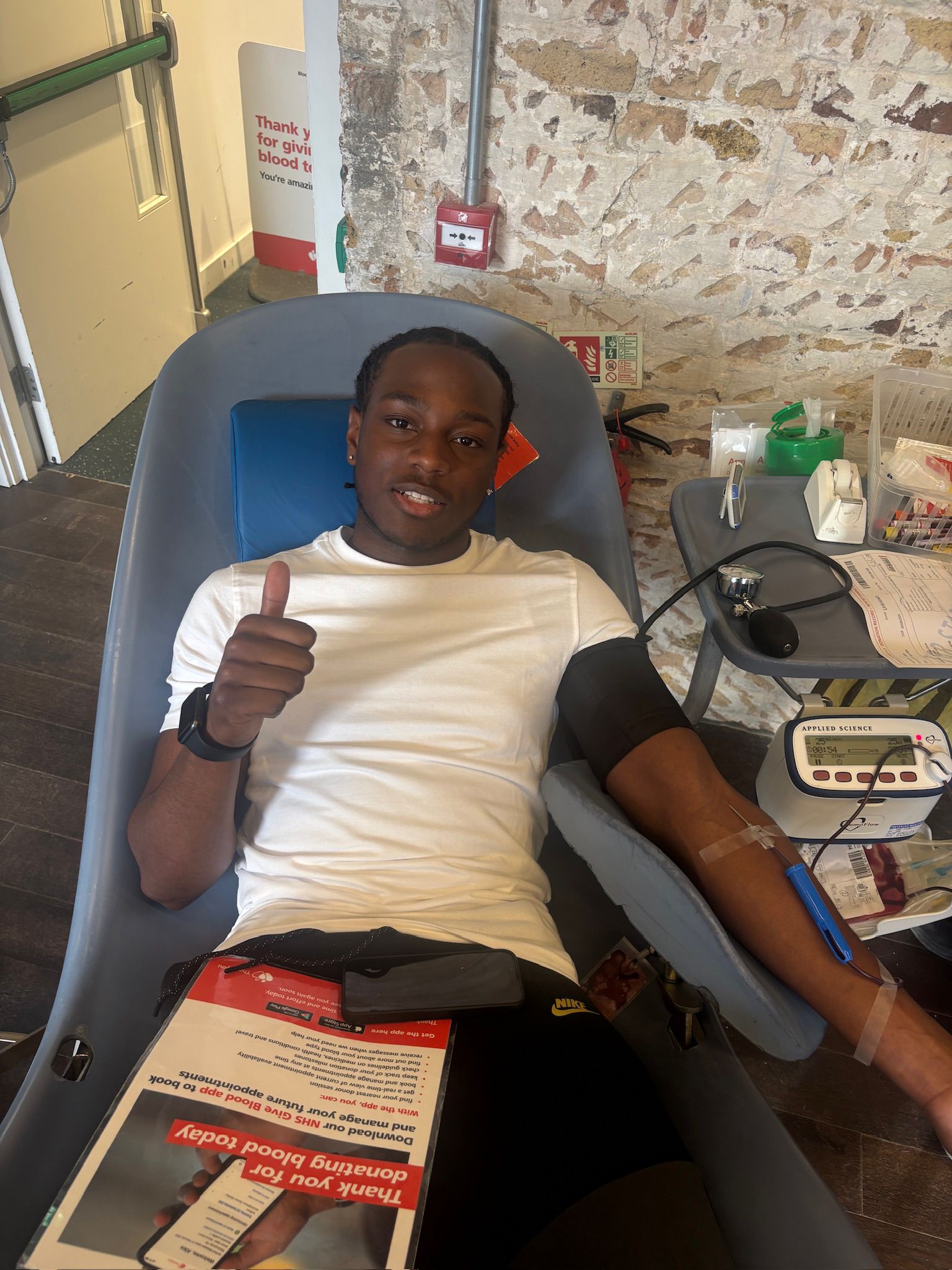 Blood recipient Yann-Elie Asket