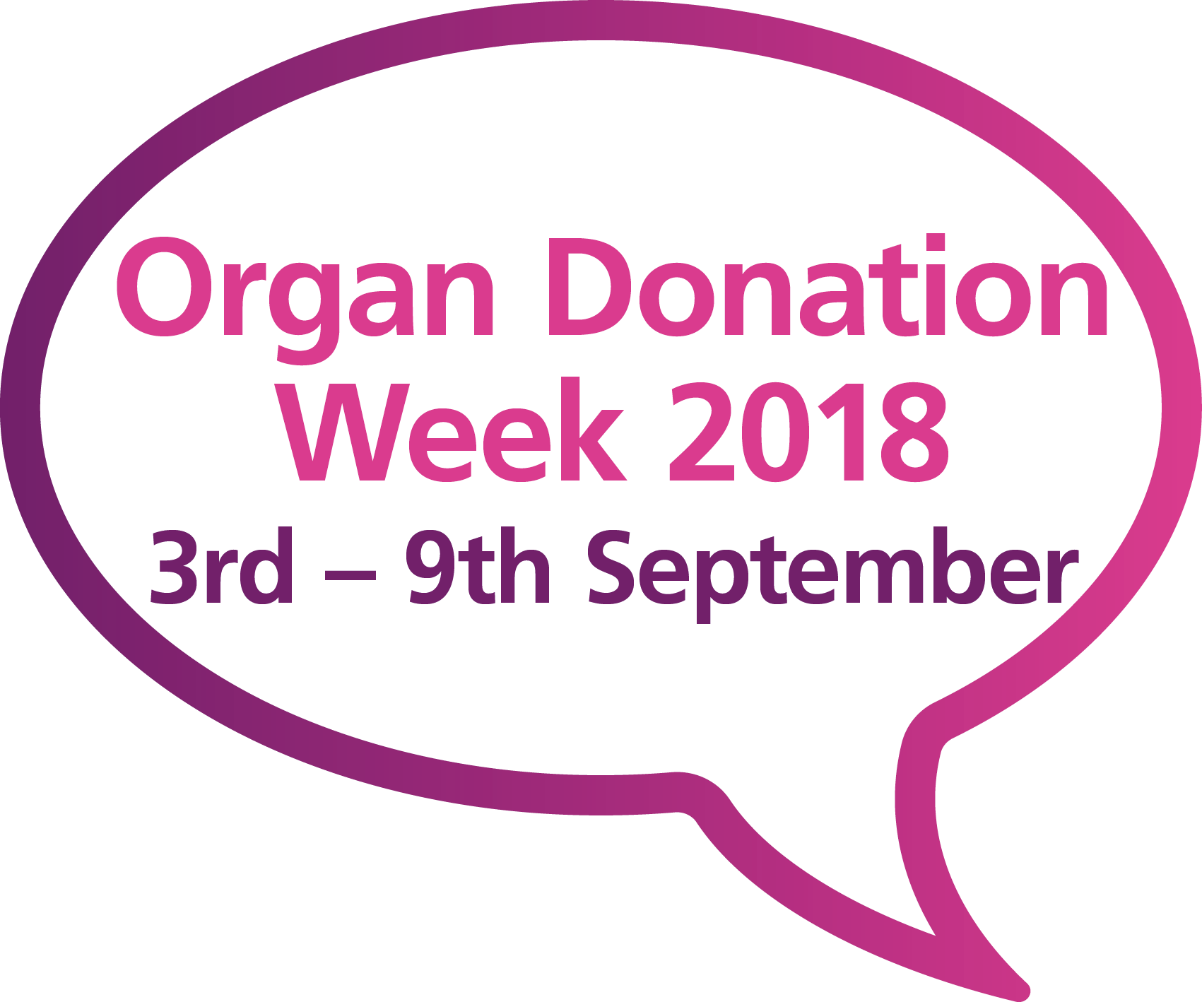"Organ Donation Week 2018" speech bubble