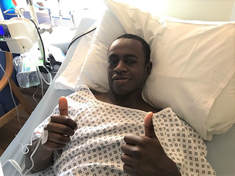 Dad, Lawrence, in hospital after his donation